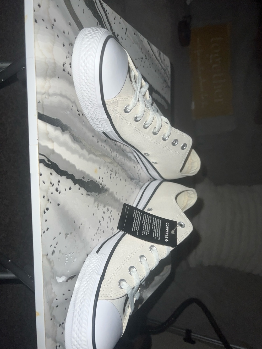 Converse Low Top Sneakers - Cream with White Accents